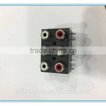 250V 6RCA box type socket with high quality plastic socket box AV socket