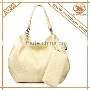 Soft Rose Tote Bag Metal Chain Connected Shoulder Strap Famous Designer Handbag photo-3