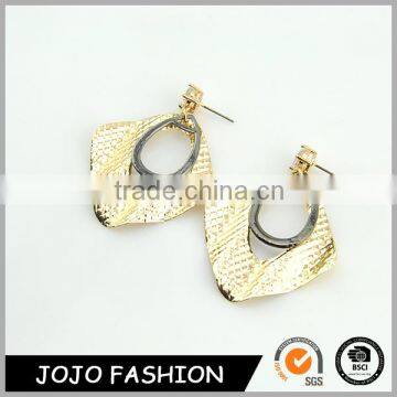 Fashion new modle metal statement gold rhinestion earring designs