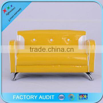 Yellow Faux Leather Sectional Sofa Set