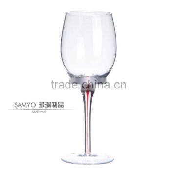 Samyo Handmade New Design Lead Free Home Usage Red Wine Glass With Color