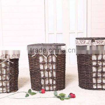 hand woven brown toy and clothes storage basket