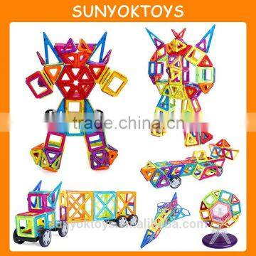 2015 Popular Intelligent Toy For Kids 198PCS DIY Plastic Magnetic Building Blocks Magformers