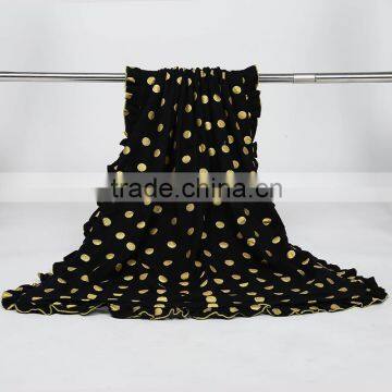 2015 posh black gold dots blanket cotton fleece blanket for kids                        
                                                Quality Choice