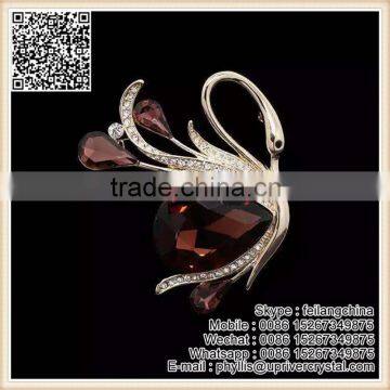 Slae Women Clothes Red Diamond Rose Gold Rose Brooch photo-3