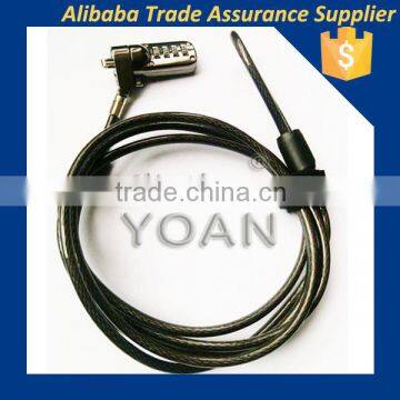 Black chrome plated combination laptop cable lock