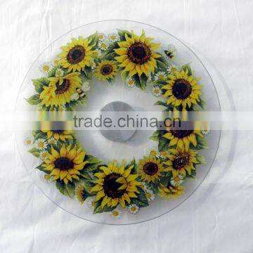 NEW!Besutiful Pattern Rotating Tempered Glass Lazy Susan photo-2