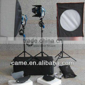 Photography Equipment 3*650W Fresnel Tungsten Light Spot Video Studio Lighting +Softbox +Stands