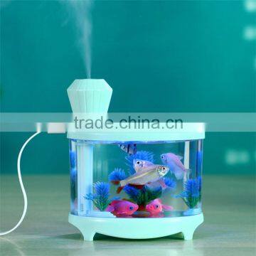 New Arrival 3 in 1 Usb Mini Humidifier Night Light Fish Tank Mist Diffuser for Home Office photo-2
