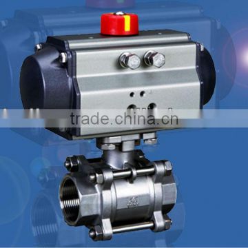 Pneumatic 3 pieces Ball Valve,Thread pneumatic ball valve