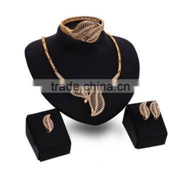 Fashion New Design Gold Jewelry Set Double Leaf Type Statement Jewelry For Women