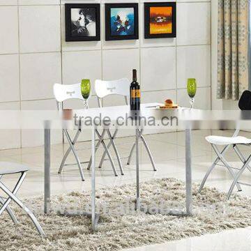 Modern latest designs of space saving small extending wooden dining table