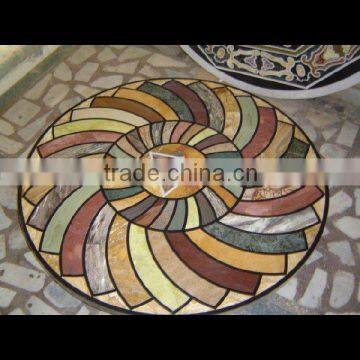 Marble Inlay Flooring , Marble Medallion , Stone Mosaic Medallion