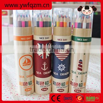 12 18 color wooden paper pencil with pencil sharpener