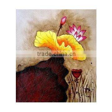 Acrylic lotus flower painting,wall art flower acrylic painting