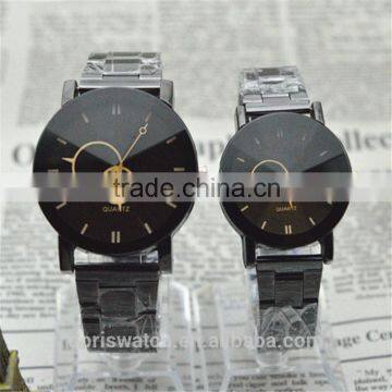 Vogue mess black case & band watch with japan movement cheaper China couple watches