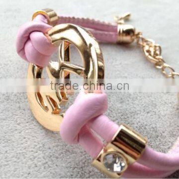 Fashion Vintage Pu Leather Lady Leather Bracelet Wholesale photo-2