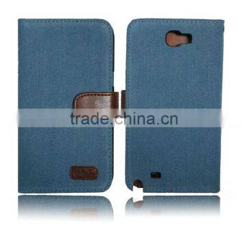 Cool blue jean leather case for Pantech SKY Vega IM-A820L with credit card slot