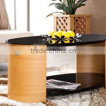 French Style ebony wood table/Glass Table Set S119