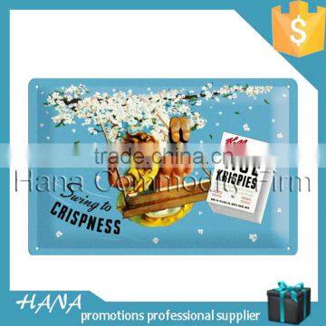 wholesale factory price custom embossed metal tin signs with hanging holes