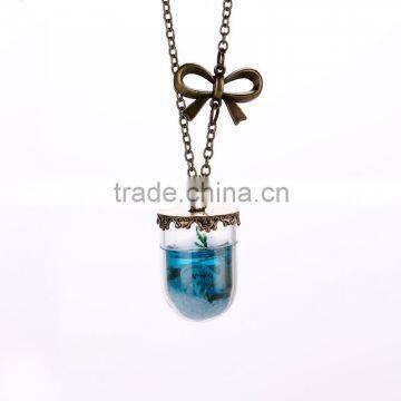 Blue Sea Ocean Glass Bottle Pendant Fashion Bottle Glass Pendant Mermaid Tears Shells Star Vial Necklace photo-3