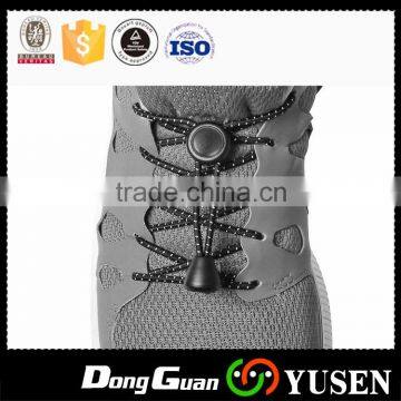 Fashionable sports Safety coloured 3mm elastic shoelace with stopper no tie shoe laces