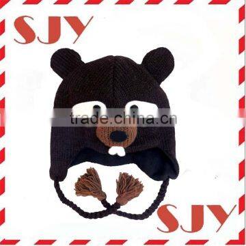 Knit Cartoon Animal Ear Flap Hat Cap photo-5