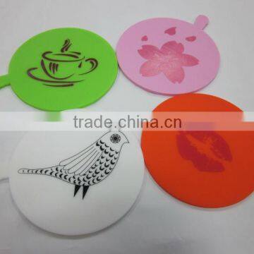 2015 New Design 100% Food Grade Fancy Silicone Cup Mats