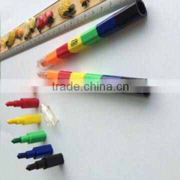 plastic clear multi point color crayon set