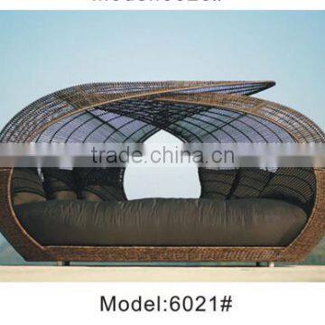 Aluminum rattan sunbed outdoor furniture