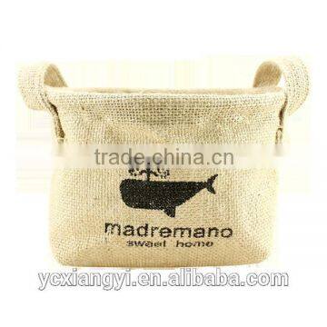 4 PCS/set Cute Foldable Jute Storage Basket/ Bin Box, Nail Polish Makeup Organizer Basket photo-3
