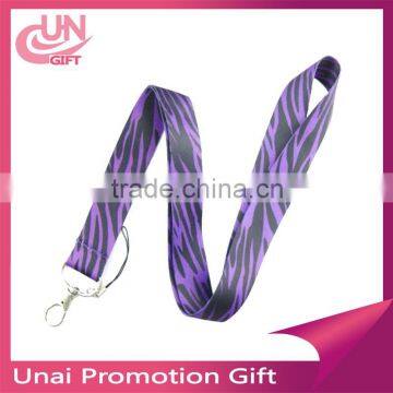 New design custom animal purple color printing lanyard no minimum order