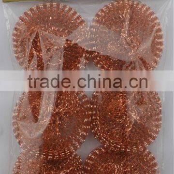 Coppernized coated scourer mesh scrubber