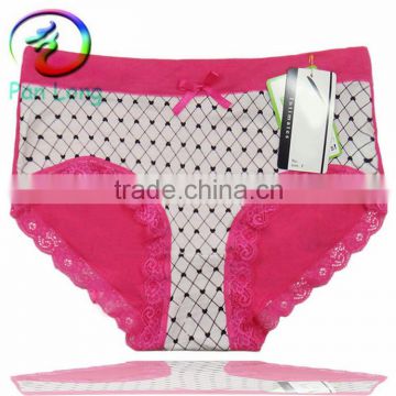 New arrive Sexy Briefs Panties undergarments for women lace panties with mesh printed