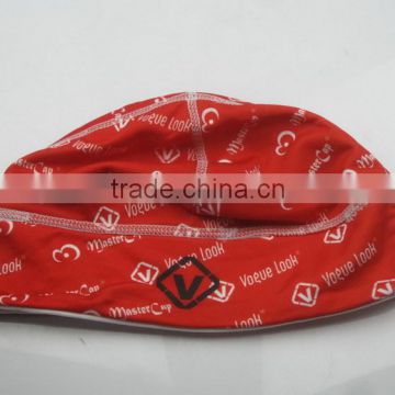 red print swimming cap