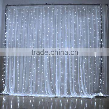 OEM Indoor/outdoor 110V/220V US/EU Plug 3m*3m 600leds 25leds*24hang Transparent Wire White Color Hot Sell photo-2