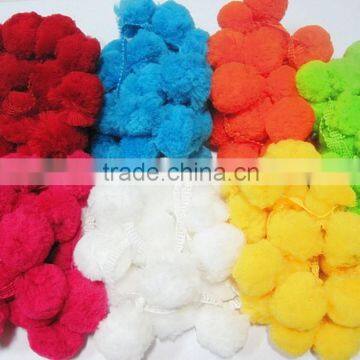 Wholesale Trim Pom Pom Fringe Blue pom pom colorful pom pom trim