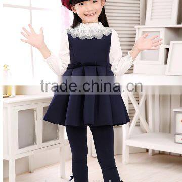 hot sale girls cotton lace collar dress 2015 new ruffle princess dress