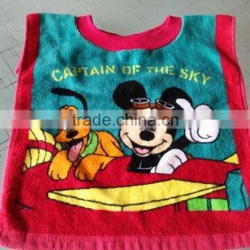 microfiber terry printed baby bib