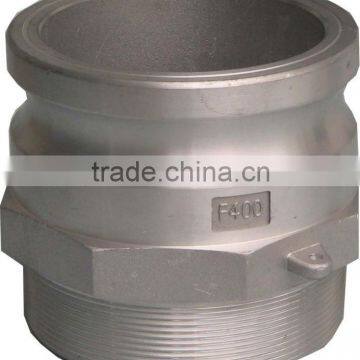 4" aluminum part "F", male camlock x male pipe thread