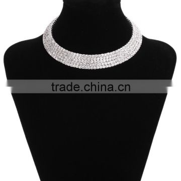 MYLOVE the cheapest wholesale 5 rows clear crystal choker high quality rhinestone choker