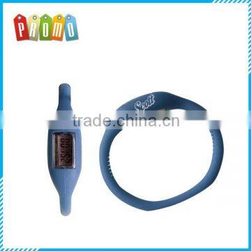 Round silicone wristband pedometer for promotional gift