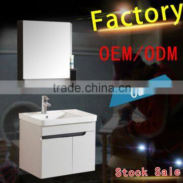 1006 China Chaozhou factory modern wall-mounted bathroom cabinet with square basin