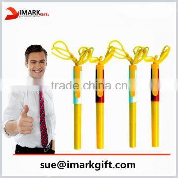 Heat Transfer Print Cartoon Pen/ Plastic Pen With Neck Rope On The Cap