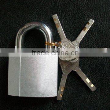 silver spray paint iron padlock