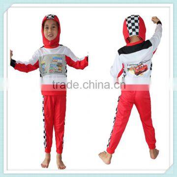 child red Motorcycle racing suit costume children's racing cars performance costumes red competition jazz wear