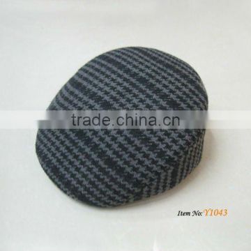 Cotton flat striped beret hat for sale