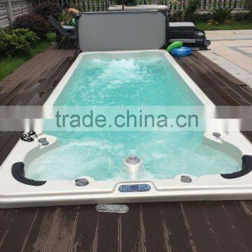 JY8602 swimming spa acrylic hot tub with led light and boabol systerm