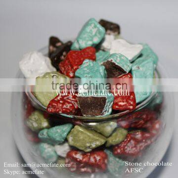 HACCP popular and cheap stone shaped chocolate candy in bulk