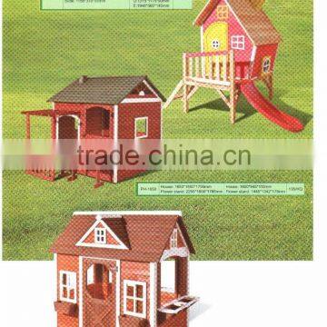 Outdoor Wooden Children Playhouse for Kids Game Slide